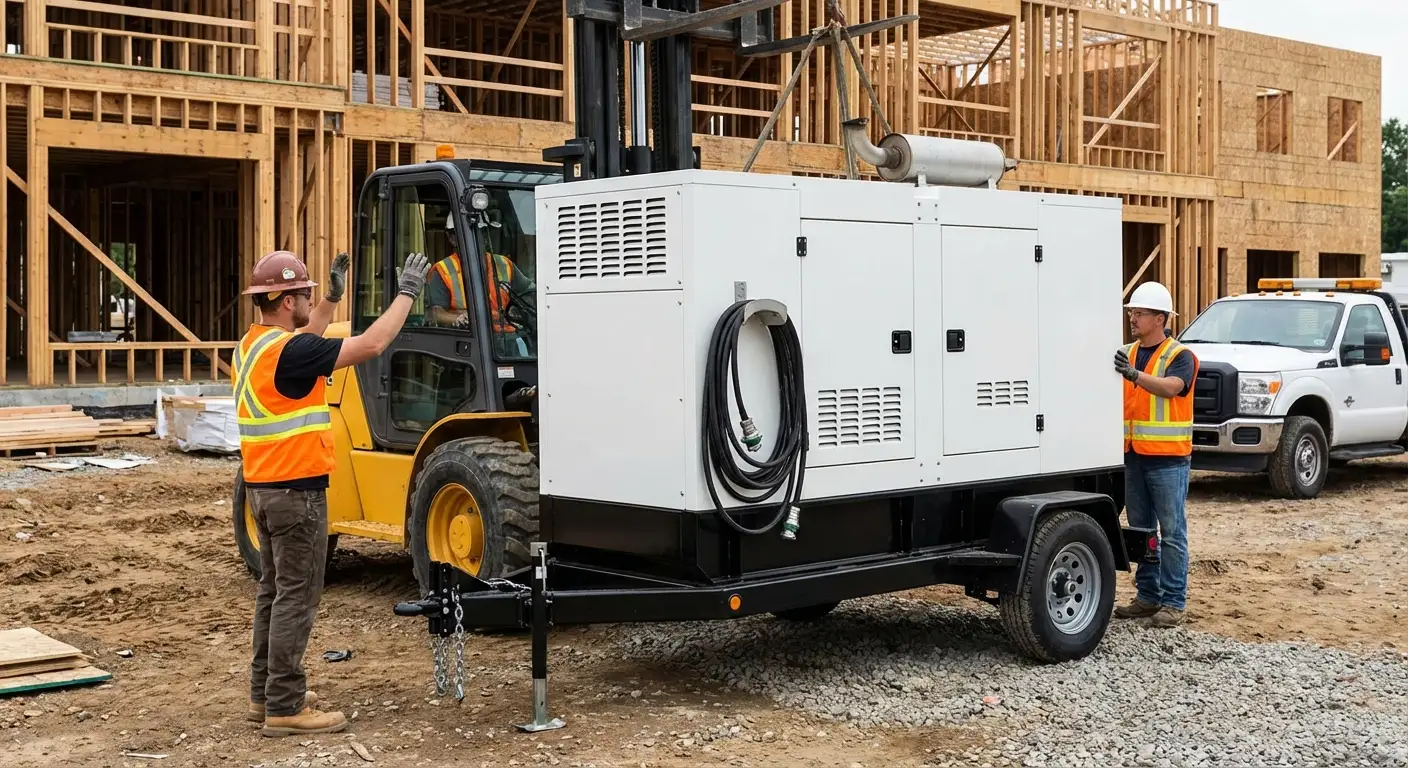 Construction generator deployment site in Stonecrest, GA